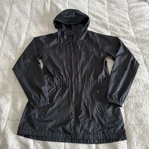 Columbia Black Hooded Utility Jacket - Wind Breaker Coat